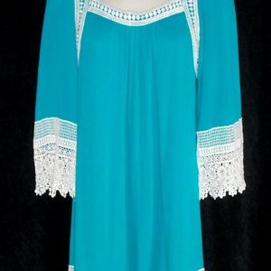 UMGEE USA sz S loose fit Mini Dress Tunic Crochet